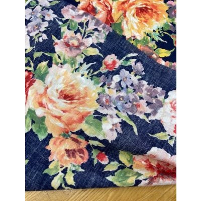 画像4: 生地：花柄コットンリネン（紺）