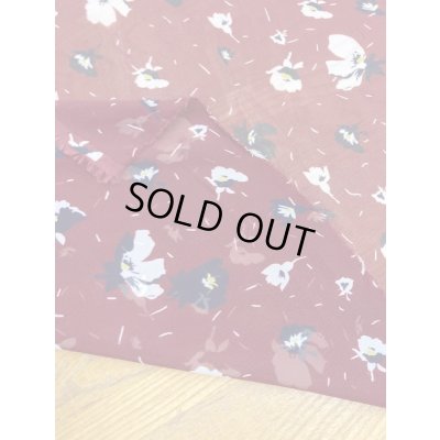 画像3: 生地：花柄シフォン（あずき）