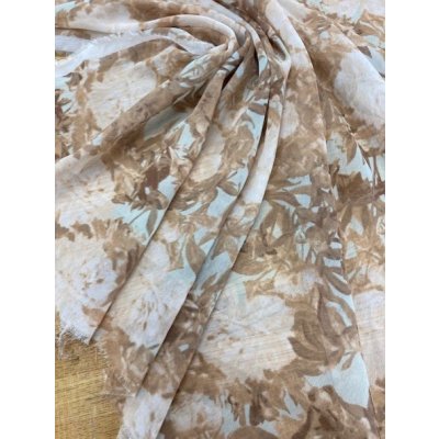 画像5: 生地：花柄シフォン（薄青／ベージュ）