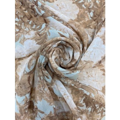 画像6: 生地：花柄シフォン（薄青／ベージュ）
