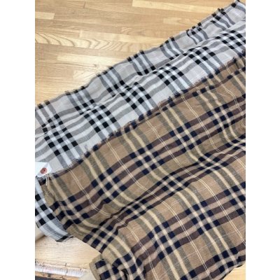 画像7: 生地:チェック柄ウールガーゼ(薄ベージュ)