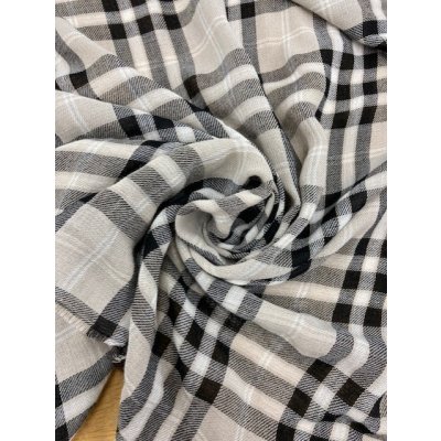 画像6: 生地:チェック柄ウールガーゼ(薄ベージュ)