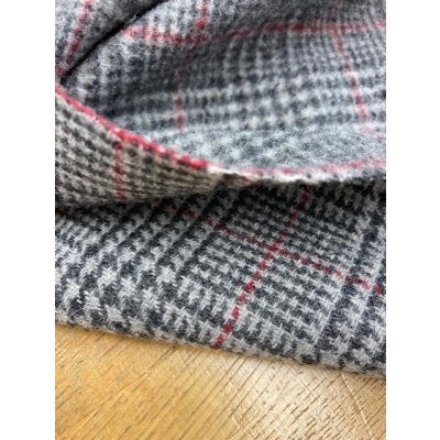 画像8: 生地： チェック裏起毛ウール（グレー系）