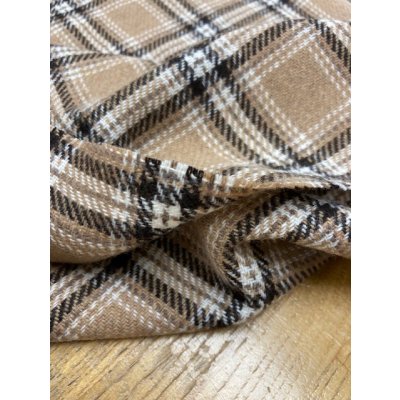 画像4: 生地： ウール100％チェック柄ウール（ベージュ／黒）