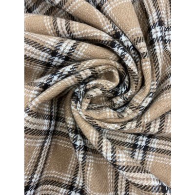 画像7: 生地： ウール100％チェック柄ウール（ベージュ／黒）