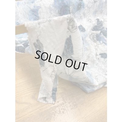 画像3: 生地：綿100％花柄プリントレースニット（青／紺）