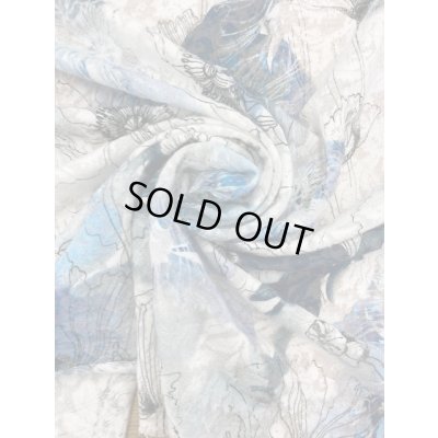 画像4: 生地：綿100％花柄プリントレースニット（青／紺）