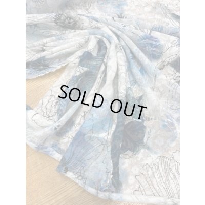 画像5: 生地：綿100％花柄プリントレースニット（青／紺）