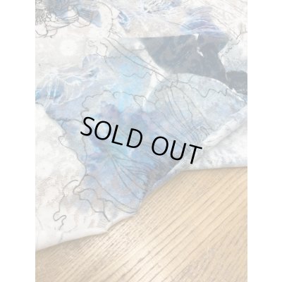 画像6: 生地：綿100％花柄プリントレースニット（青／紺）