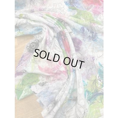 画像5: 生地：綿100％花柄プリントレースニット（緑／ピンク）