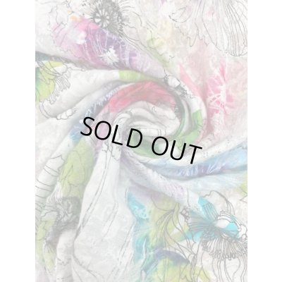 画像6: 生地：綿100％花柄プリントレースニット（緑／ピンク）