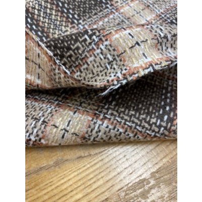 画像4: 生地：ウール100％チェック織り（茶／ベージュ）