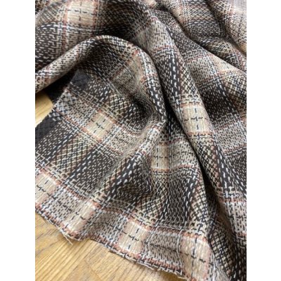 画像6: 生地：ウール100％チェック織り（茶／ベージュ）