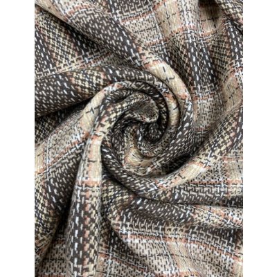 画像7: 生地：ウール100％チェック織り（茶／ベージュ）