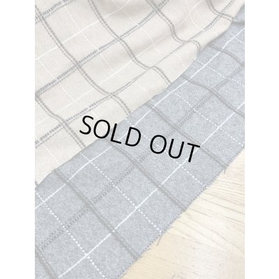 画像7: 生地：ウールポリチェックステッチ（グレー／茶）