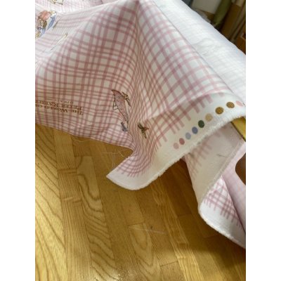 画像4: 生地：ピーターラビットチェック柄防炎コーティングポリ（ピンク）