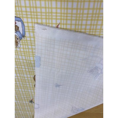 画像4: 生地：ピーターラビットチェック柄防炎コーティングポリ（黄色）