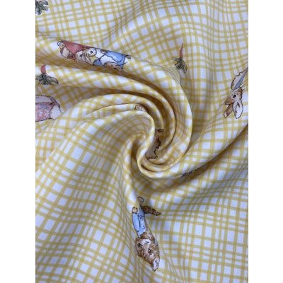 画像8: 生地：ピーターラビットチェック柄防炎コーティングポリ（黄色）