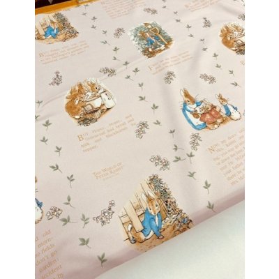 画像3: 生地：ピーターラビット柄防炎コーティングポリ（ピンク）