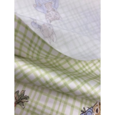 画像6: 生地：ピーターラビットチェック柄防炎コーティングポリ（緑色）