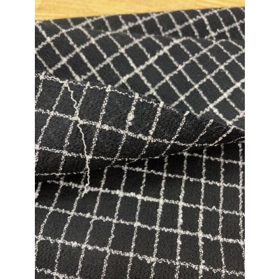 画像4: 生地：格子柄ウールストレッチ（黒）