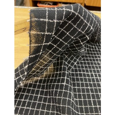 画像5: 生地：格子柄ウールストレッチ（黒）
