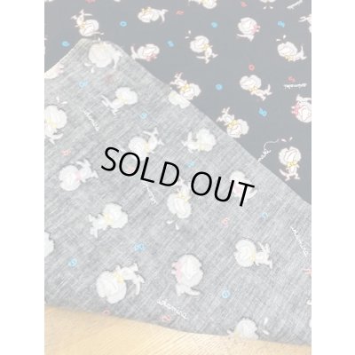 画像3: 生地:レトロなエリマキトカゲ柄綿(黒)