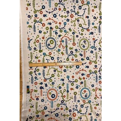 画像1: 生地：リヨセル綿フラワープリント（クリーム）