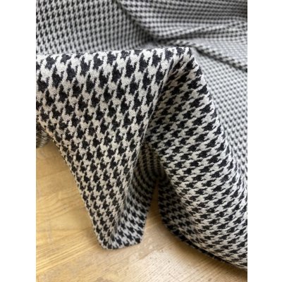 画像5: 生地：千鳥格子柄ウール綿ジャガードニット（グレー／黒）