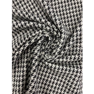 画像7: 生地：千鳥格子柄ウール綿ジャガードニット（グレー／黒）