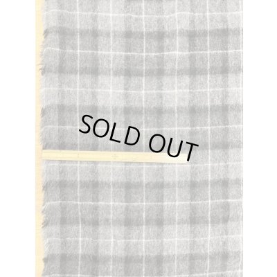 画像1: 生地：ウールポリ混チェック柄ウールシャギー（グレー／黒）