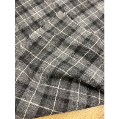 画像3: 生地:ウールポリ混チェック柄ウールシャギー(グレー/黒)