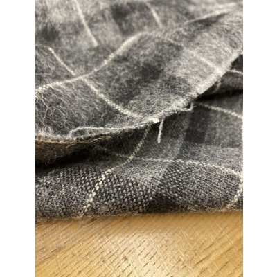 画像4: 生地:ウールポリ混チェック柄ウールシャギー(グレー/黒)