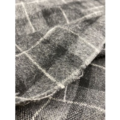 画像5: 生地:ウールポリ混チェック柄ウールシャギー(グレー/黒)