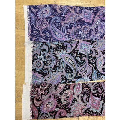 画像9: 生地：ペイズリー柄プリントトリアセテートポリ（黒／エンジ）