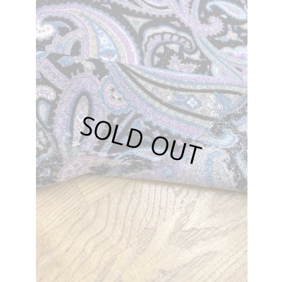 画像4: 生地：ペイズリー柄プリントトリアセテートポリ（紺／紫）