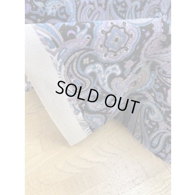 画像8: 生地：ペイズリー柄プリントトリアセテートポリ（紺／紫）