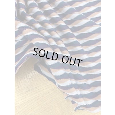 画像6: 生地：綿立体織りボーダー柄天竺ニット（紺茶）