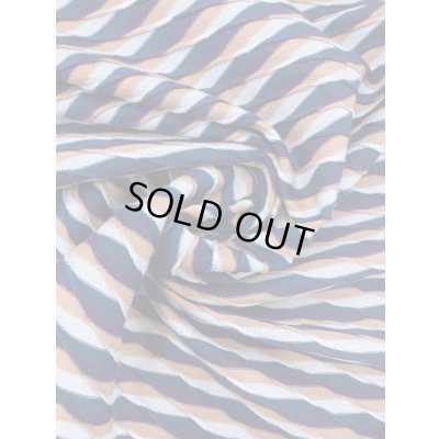 画像7: 生地：綿立体織りボーダー柄天竺ニット（紺茶）