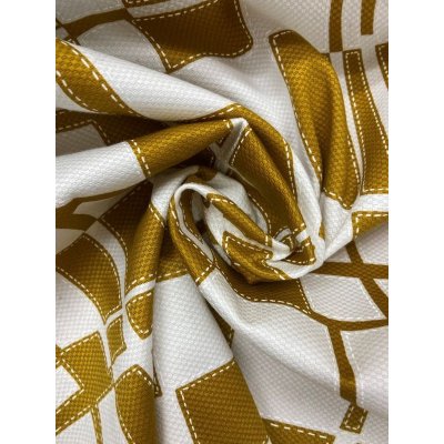 画像8: 生地：綿100％幾何学模様（マスタード）