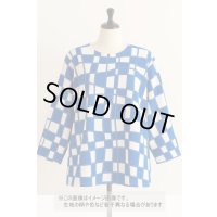 生地：綿100％幾何学模様（ブルー）