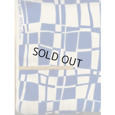 画像2: 生地:綿100%幾何学模様(ブルー)