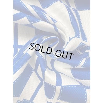 画像7: 生地:綿100%幾何学模様(ブルー)