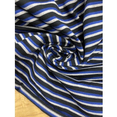 画像6: 生地：３色ボーダー柄綿１００％天竺ニット（ブルー／グレー／紺）