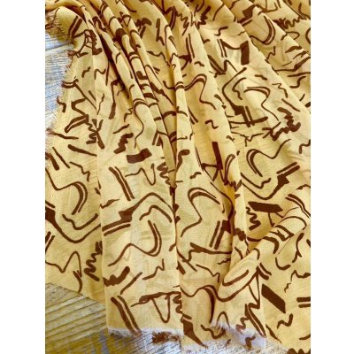 画像5: 生地：ポリエステルプリントジョーゼット（黄／茶）