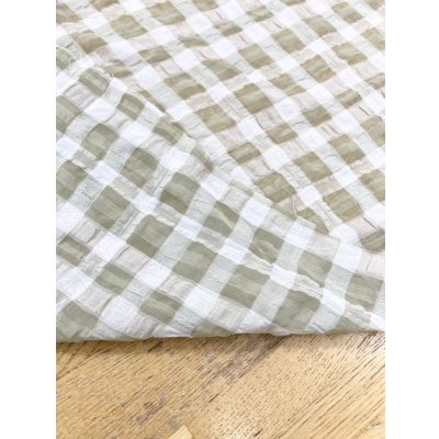 画像3: 生地：チェック柄ポリエステルレーヨン綿リップル加工（薄いベージュ）