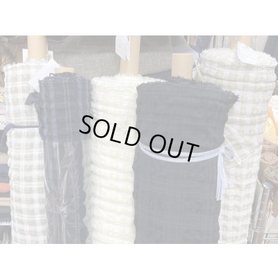 画像7: 生地：チェック柄ポリエステルレーヨン綿リップル加工（紺）