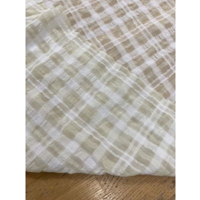 画像3: 生地：チェック柄ポリエステルレーヨン綿リップル加工（レモンイエロー）