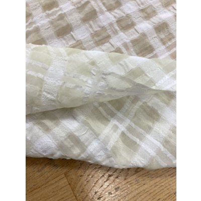 画像4: 生地：チェック柄ポリエステルレーヨン綿リップル加工（レモンイエロー）