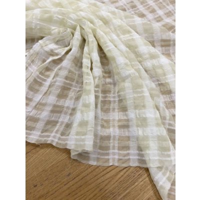 画像5: 生地：チェック柄ポリエステルレーヨン綿リップル加工（レモンイエロー）